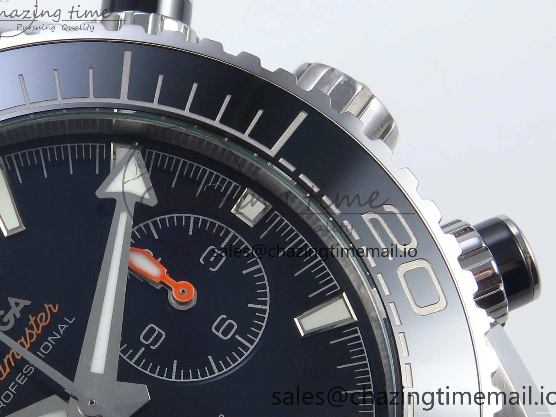 0125 FreshLook Planet Ocean Master Chronometer 600M 45.5mm SS SCF 1:1 Best Edition Black Bezel Black Dial on SS Bracelet A9900 Super Clone 7675